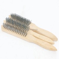 Machine Cleaning Wooden Long Handle Stainless Steel Wire Brush